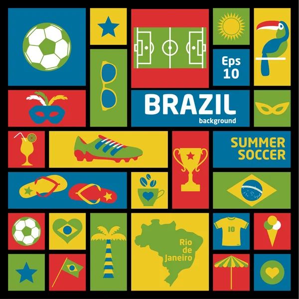 Brezilyalı Icons set — Stok Vektör