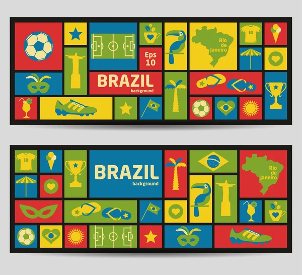 Conjunto de iconos brasileños — Archivo Imágenes Vectoriales