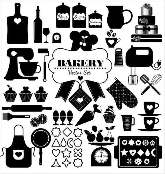 Iconos de panadería — Archivo Imágenes Vectoriales