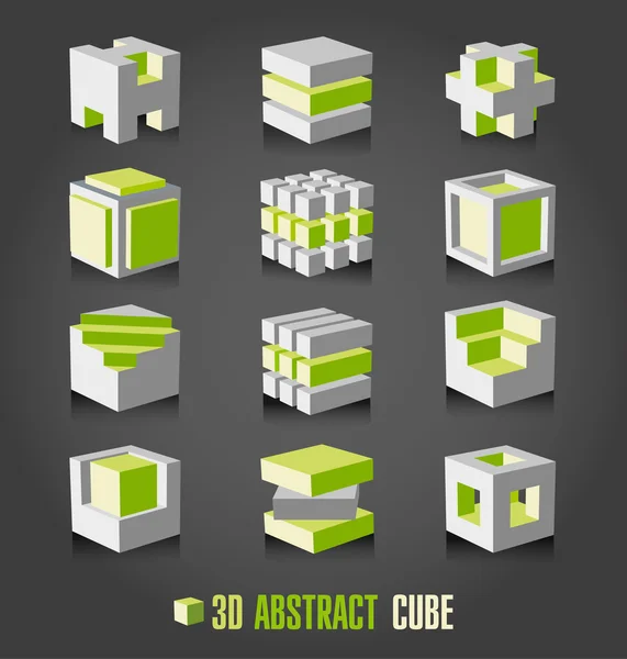 Cubos 3D — Vector de stock