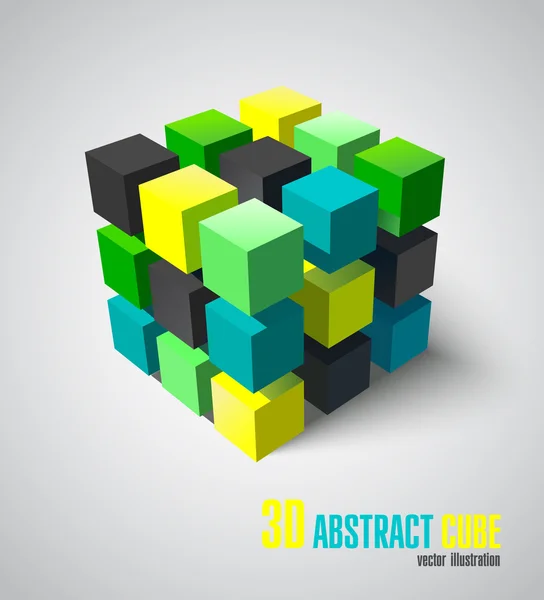3D-kubus — Stockvector