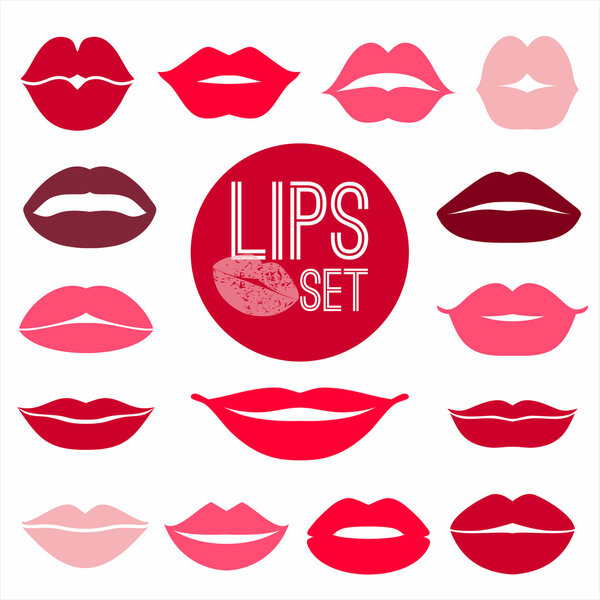 Lips set. design element.