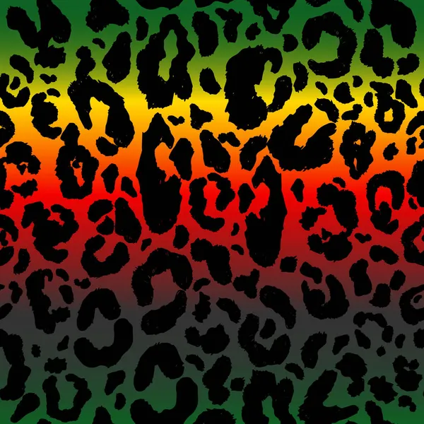 Vektornahtloses Kwanzaa-Muster mit farbigem Leopardenmuster. Animal print. Cheetah African Print auf farbigem Hintergrund. — Stockvektor