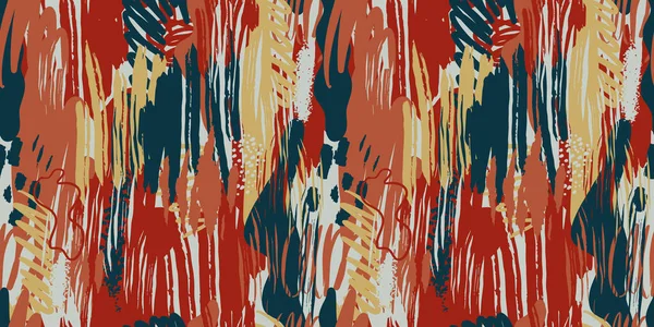 Patrones abstractos sin costura con texturas dibujadas a mano en estilo garabato, impresión de tendencia en colores brillantes. Fondo de moda retro. — Archivo Imágenes Vectoriales