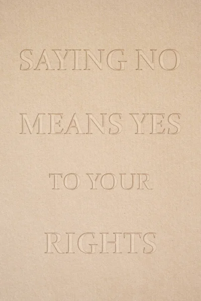 Text Message Saying Means Yes Your Rights Beige Paper Textured — Stock Photo, Image