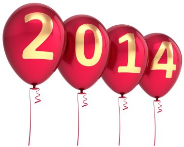 Yeni 2014 yılı dekorasyon balonlar parti. Kış kutlama afiş balon