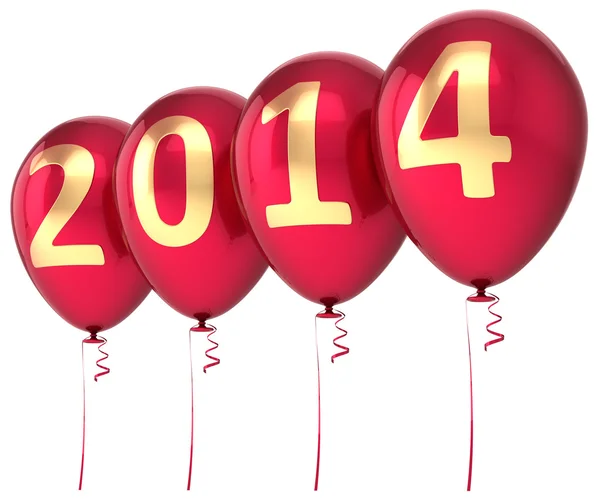 2014 New Year balloons party decoration. Christmas celebration helium balloon — Stock Photo, Image