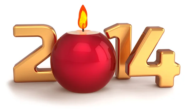 Nuovo 2014 anno candela di Natale fiamma ardente decorazione Buon Natale celebrazione stilizzata — Foto Stock
