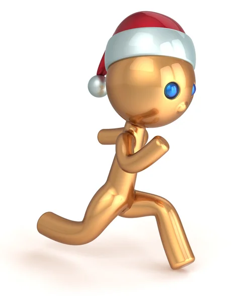 Adam altın stilize çalışan hızlı koşucu kişi hızlı hızlı dayanıklılık karakter. Yeni yıl başlangıcı kavramı — Stok fotoğraf