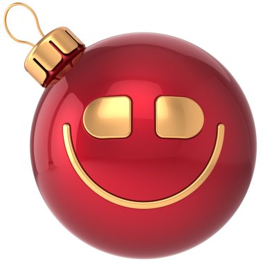 Noel top smiley yeni yıl önemsiz şey gülümsemek yüz dekorasyon simgesi gülümseyerek. Kış kutlama ifade