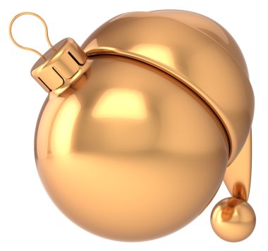 Noel top sene önemsiz şey altın dekorasyon santa şapka simgesi boş
