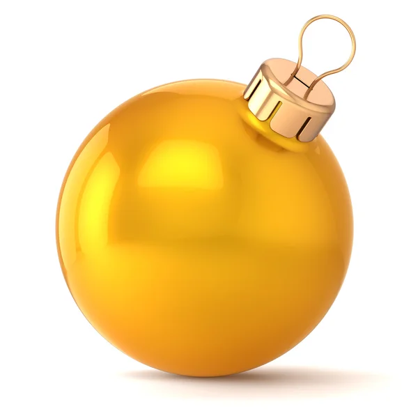 Christmas ball nyårsafton småsak dekoration guld gula gyllene vintern prydnad ikonen traditionella — Stockfoto