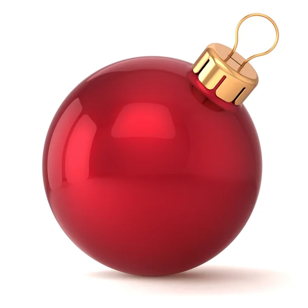 Christmas ball New Years Eve bauble decoration red wintertime ornament icon traditional — Stock Photo, Image