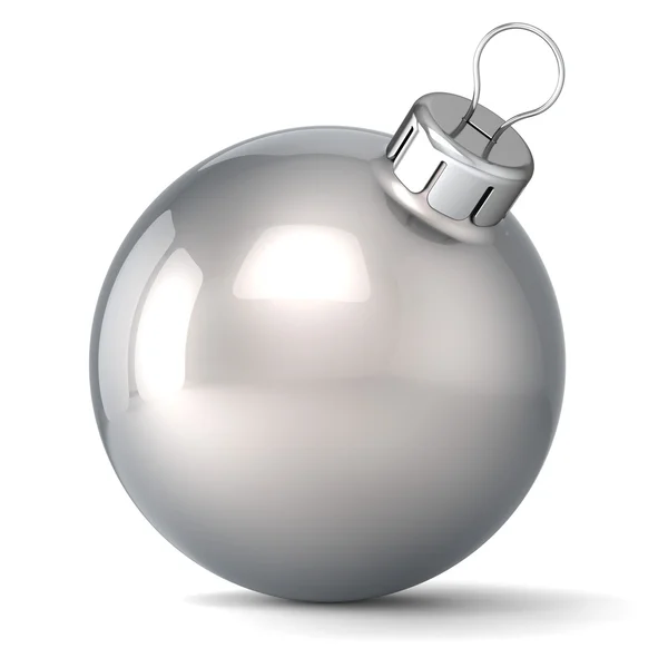 Bola de Navidad Año Nuevo bauble decoración plata cromo invierno ornamento icono tradicional — Foto de Stock