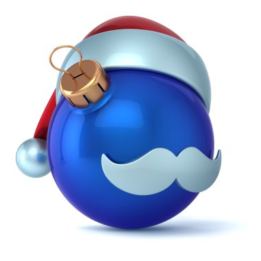 Noel top santa claus şapka yeni yıl arifesinde biblo süs mavi dekorasyon mutlu ifade avatar simge