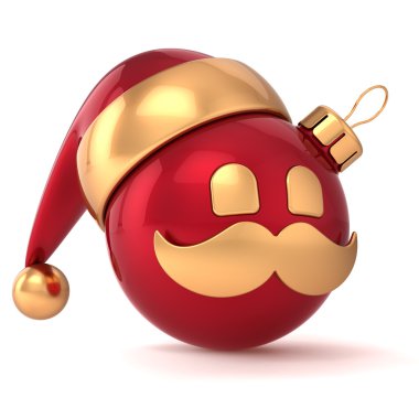Noel top avatar yeni yıl önemsiz şey Noel Baba şapkası süsleme kırmızı altın dekorasyon mutlu ifade simgesi
