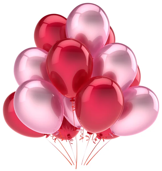 Luftballons Party Happy Birthday Dekoration rosa rot Liebe Helium Ballon — Stockfoto