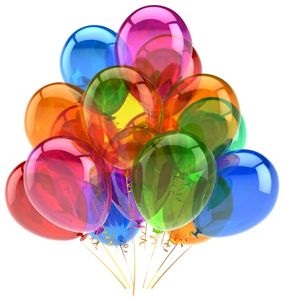 Balonlar parti doğum günü balon dekorasyon renkli saydam Stok Fotoğraf