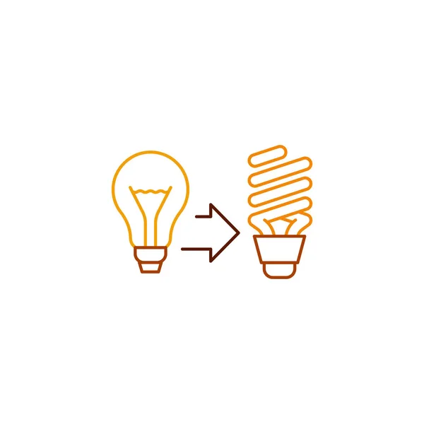 Desenvolvimento luz lâmpada linha vetor. Inovação em indastry lâmpada. Stock Ilustração vetorial isolada sobre fundo branco. — Vetor de Stock