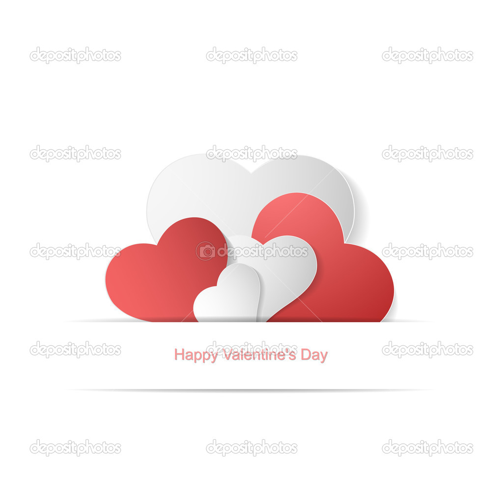 Heart shape lined with paper hearts happy Vector Image