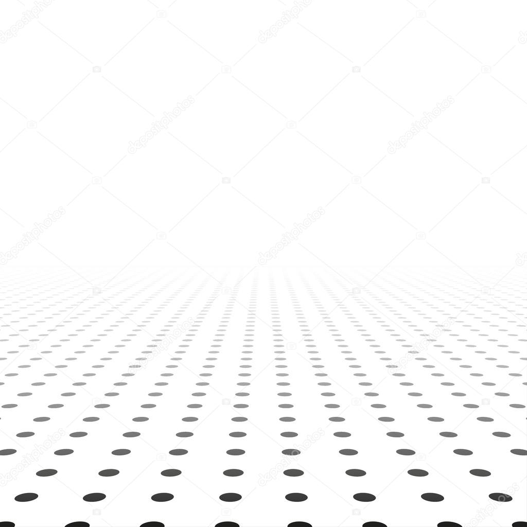 White dotted background of vision perspective. Vector illustration.