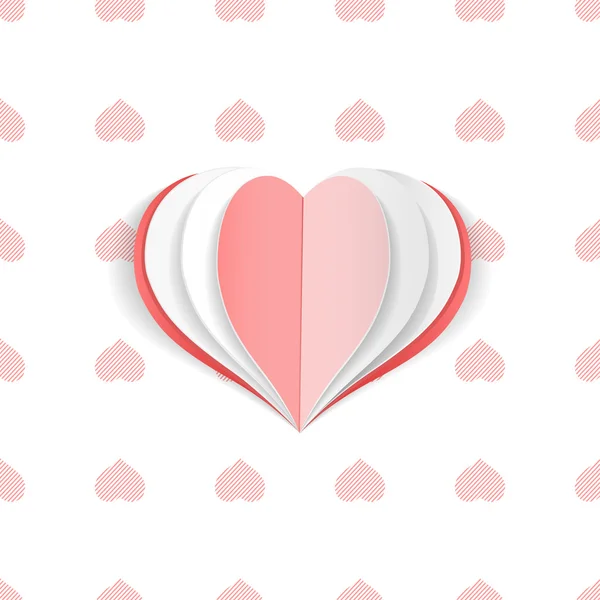 Corazón pegatina vectorial. Origami hiliday. Corazón de diseño. Se puede utilizar como patrón de papel sin costura . — Archivo Imágenes Vectoriales