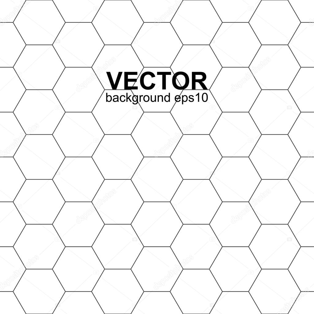 White hexagonal texture, seamless vector background.