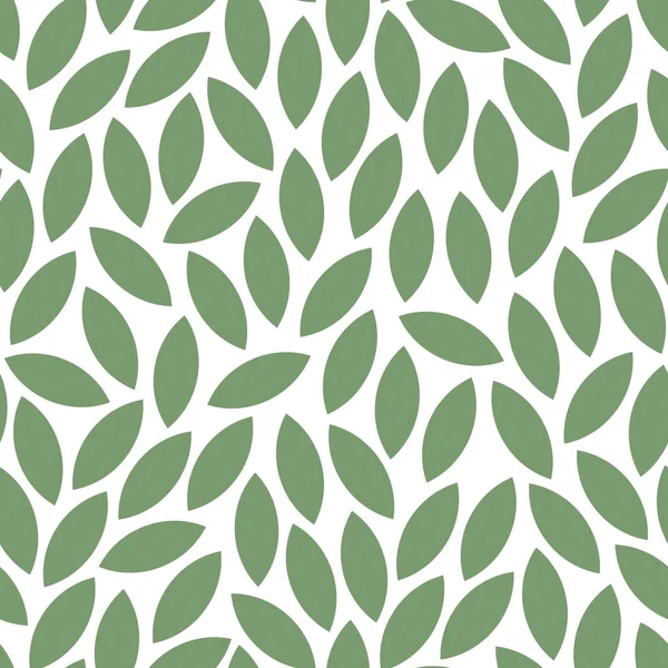 Padrão de folhas sem costura vetorial - design em mosaico verde. Mão desenhado decorativo fundo infinito — Vetor de Stock