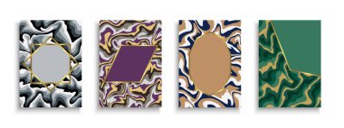 Zarif posterler, kartlar, şablonlar, broşürler, el ilanları ve seçim. Altın gradyan çerçeveli soyut lüks arka planlar