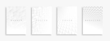 Vektör ışığı soyut çağdaş şablonlar, pankartlar, broşürler, afişler, el ilanları, arka planlar. Geometrik 3d dokular - yaratıcı kapak tasarımı