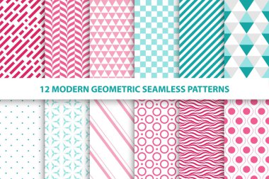 Parlak, çağdaş, renksiz geometrik desenler koleksiyonu. Sonsuz moda geçmişleri