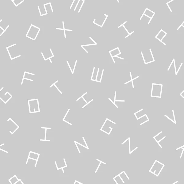 Modèle d'alphabet simple vectoriel sans couture avec des lettres latines. Fond minimaliste répétable gris — Image vectorielle