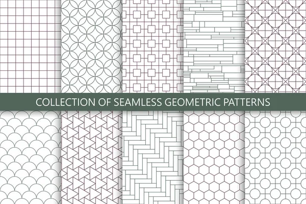 Coleção de padrões ornamentais geométricos sem costura vetorial - fundos orientais simétricos. Impressões criativas repetíveis — Vetor de Stock