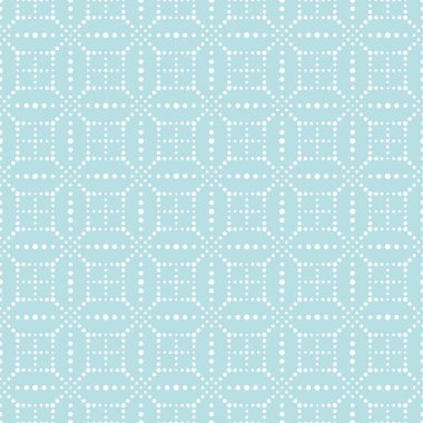 Vektör noktasız desen - geometrik mavi doku. Minimalist stil baskısı, zarif moda tasarımı. Soyut tekrarlanabilir süslemeli arkaplan
