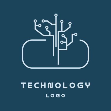 Vektör yaratıcı ikon - şık logo geometrik tasarımı. Teknoloji elektronik amblemi