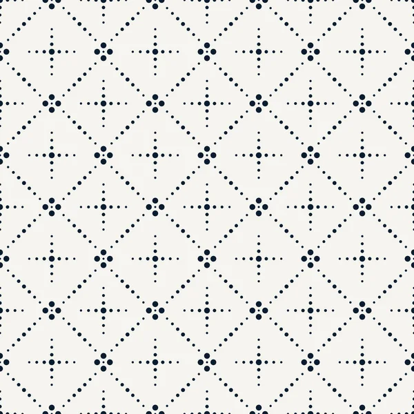 Vector seamless dotted pattern - geometric monochrome texture. Minimalistic stylish print, elegant trendy design. Repeatable ornamental background — Stock Vector