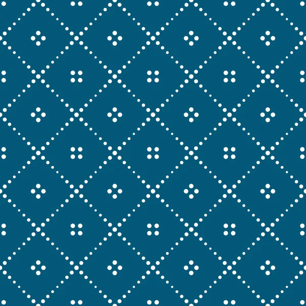 Patrón de puntos sin costura vectorial - textura elegante geométrica. Estampado minimalista y elegante, diseño abstracto de moda. Fondo ornamental repetible azul — Vector de stock