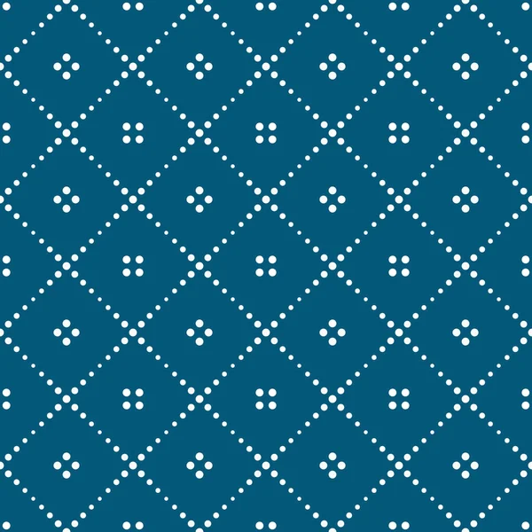 Vektor nahtloses Punktemuster - geometrisch elegante Textur. Minimalistischer stilvoller Druck, abstraktes trendiges Design. Blauer reproduzierbarer ornamentaler Hintergrund — Stockvektor