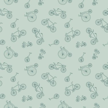 Bisikletli vektör yeşil, pürüzsüz desen. Karalama biçiminde yeşil sonsuz arkaplan