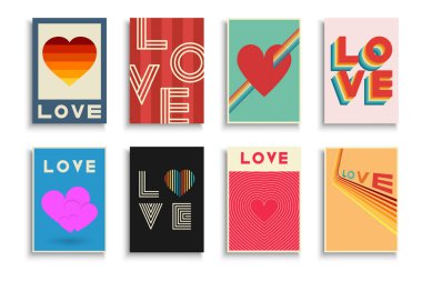 Retro kapak koleksiyonu, şablonlar, pankartlar, broşürler, afişler, el ilanları ve benzerleri. Şık tebrik kartları, posterler, davetiyeler, künyeler - moda tasarımı 80-90 'lar. Eski aşk yaratıcı kartlar