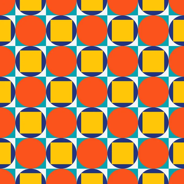 Vektor sömlös vintage mönster - färg geometrisk design. Ljus abstrakt modebakgrund, retrostil 80 - 90-tal. Ändlösa eleganta mosaik kakel konsistens — Stock vektor