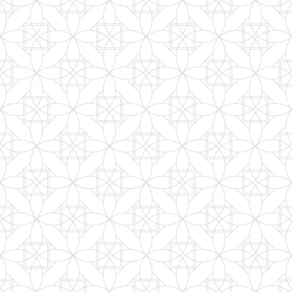 Modèle ornemental géométrique sans couture vectoriel - fond oriental blanc. Impression reproductible grise créative — Image vectorielle