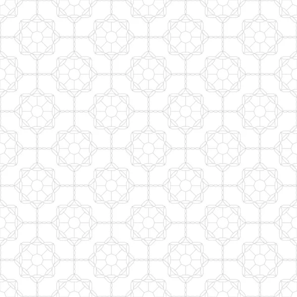 Patrón ornamental geométrico inconsútil blanco - fondo oriental. Estampado decorativo repetible adornado — Vector de stock