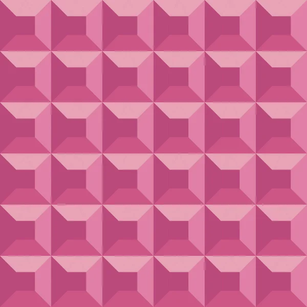 Rózsaszín varrat nélküli geometriai kocka minta. Elegáns megismételhető fényes háttér. Dekoratív végtelen 3D textúra — Stock Vector