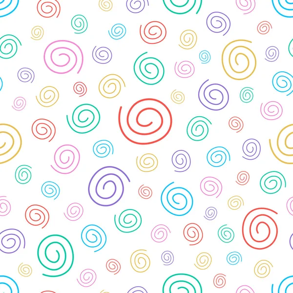 ベクトルシームレスな巻きパターン-カラフルなデザイン。明るい子供たちが背景を描く。かわいい織物｜print — ストックベクタ