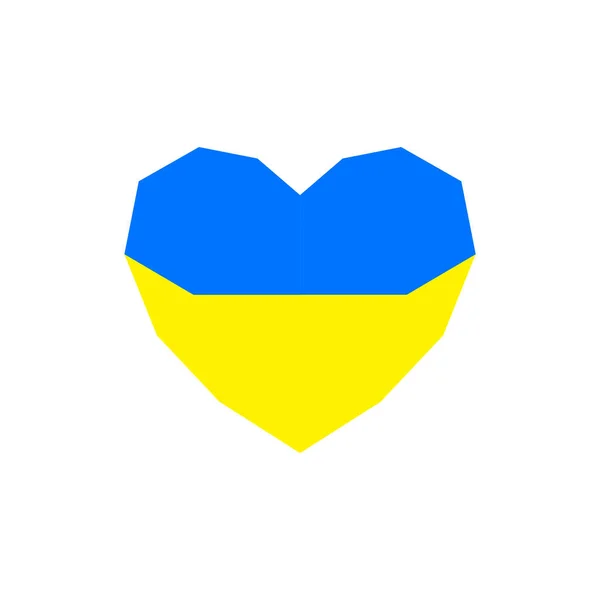 Ukraina undertecknar hjärtat. Vektor isolerad på vit bakgrund. Begreppet frihet. Symbol för kärlek - blå och gul färg — Stock vektor