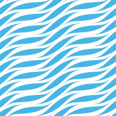 Vektörsüz dalgalı desen - parlak renk tasarımı. Kumaşın zarif mavi arkaplanı. Sonu gelmeyen hareketli dalga dokusu. Sıra dışı çizgili iz