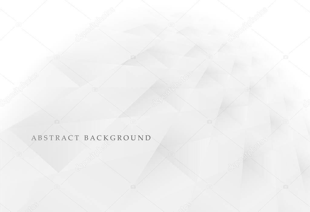 Bright abstract gradient background with perspective. White and gray geometric polygon shapes. Modern digital design. Poster, banner, presentation template