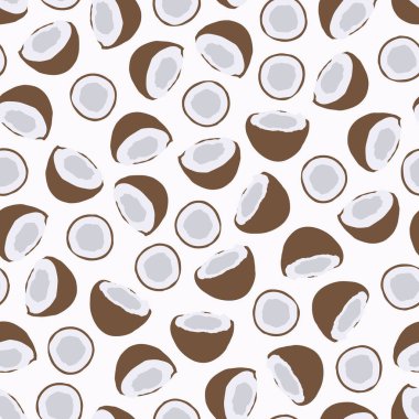 Kusursuz hindistan cevizi deseni - el yapımı tasarım. Moda yaz geçmişi - beyaz kapak. Çizgi film baskısı, vektör çizimi