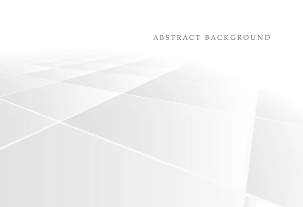 Abstract white geometric background with perspective. Gradient gray geometric square shapes. Modern futuristic concept - bright digital design. Poster, banner, presentation template — Stockvektor